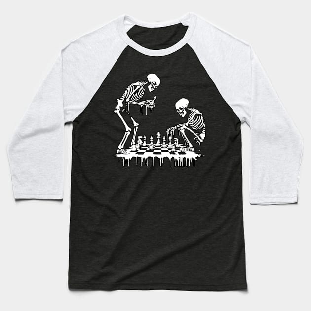 skeletons play chess Baseball T-Shirt by lkn